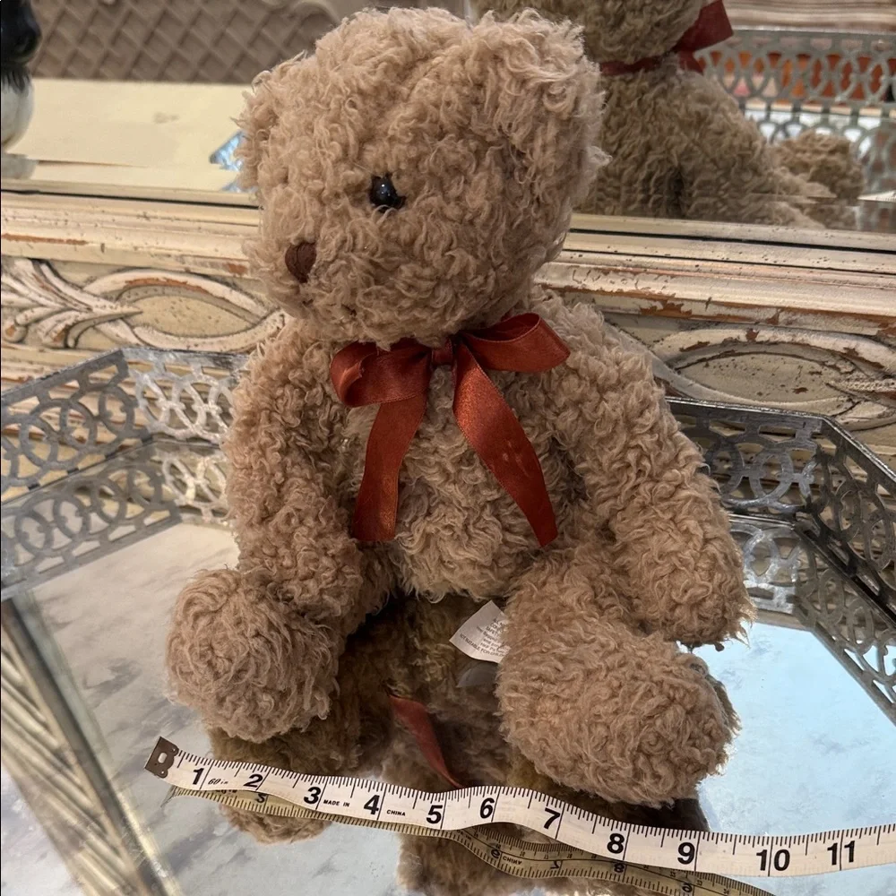 Restoration Hardware Curly Teddy Bear with Satin Bow